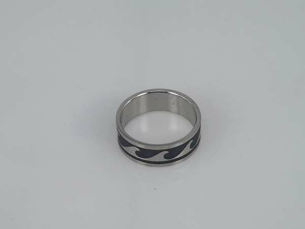 Edelstahl Ringe breit, wellen, box 36st