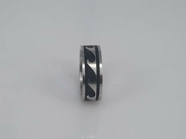 Edelstahl Ringe breit, wellen, box 36st