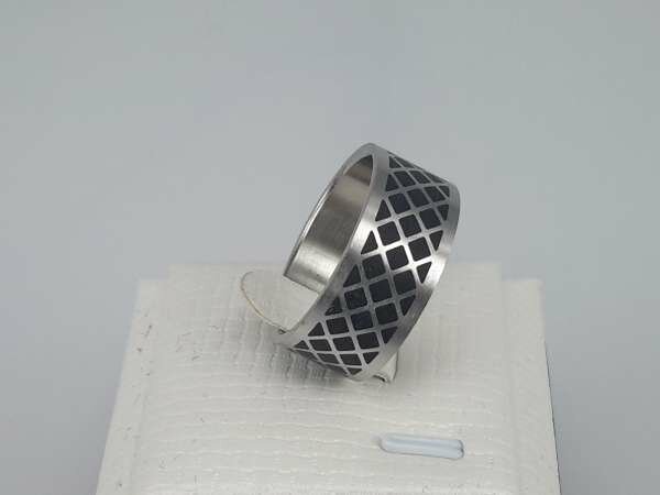 Edelstahl Ringe breit, schwarze diamand, box 36st