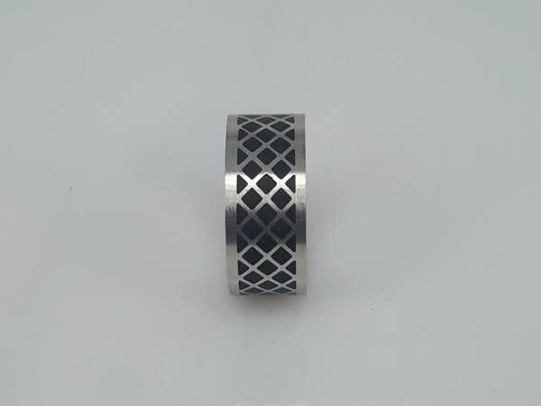 Edelstahl Ringe breit, schwarze diamand, box 36st