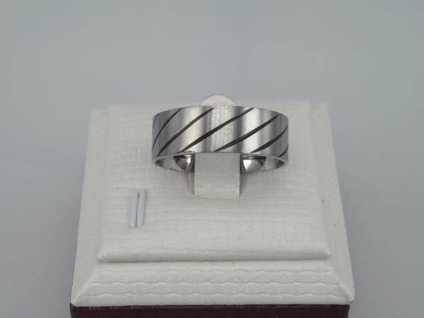 Edelstahl Ringe breit, zebra streifen, box 36st