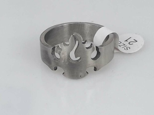 Edelstahl Ringe gotisch Flammen, box 36st