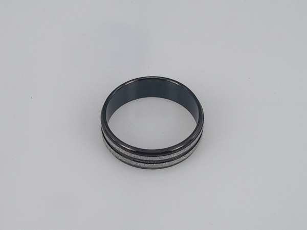  Schwarz Edelstahl Ringe, 2 silberf. bahne, box 36st