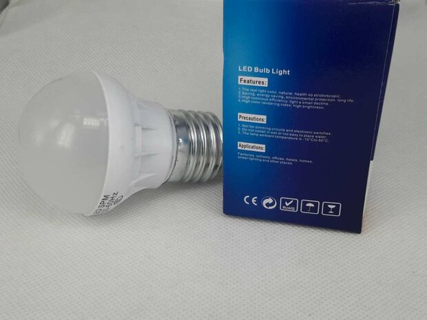 Ledlampe 3W warmweiss, E27