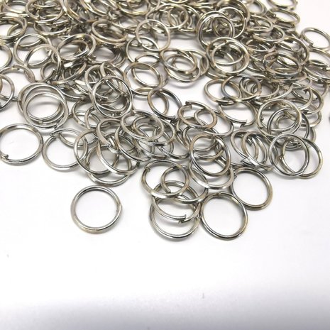 Offener Ring, 7 mm, antik silberfarben, pro 500