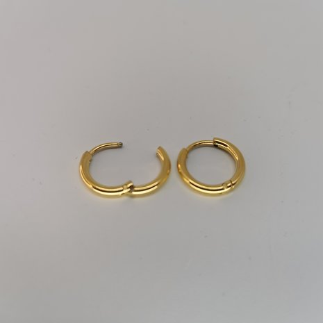 Ohrringe, Ø 10 mm, Edelstahl, Goldfarben