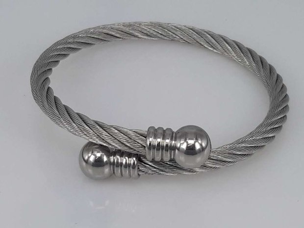 Edelstahl Damenarmband, flexibles Kabel.