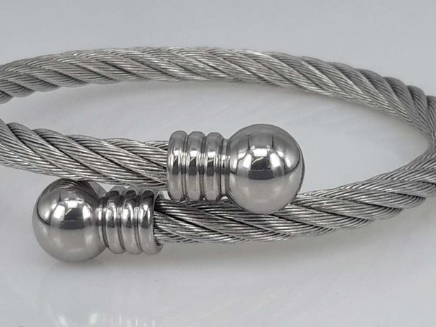 Edelstaal Dames Armband, flexibel kabel.