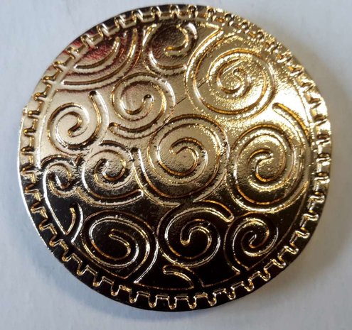 Magneet Broche, Krullen rond, goudkleur.