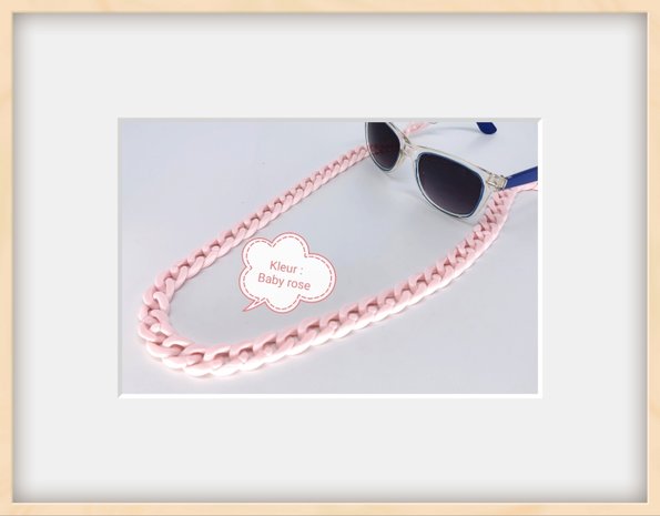 Trendy in fashion accessoires brillenkoord/ketting modieus Baby rosé kleur.