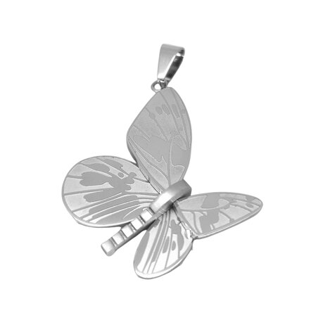 Wunderschöner Schmetterlingsanhänger 3D mit Matt- und Glanzeffekt. Gesamt H 45 x B 36 x T 6 mm.