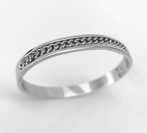 Sklavenarmband oval, Gliederkette, Oval Edelstahl