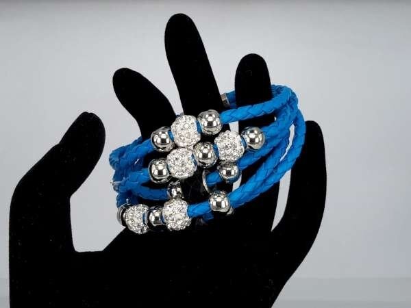Armband, 5-teilig geflochten, Perlen und shamballa's