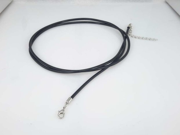 PU leren ketting, rond, zwart