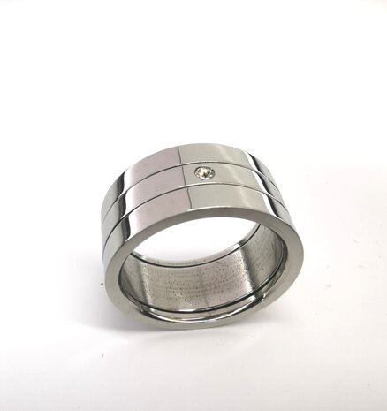 Edelstahl Ringe breit, super kleine zirkonia, box 36 st