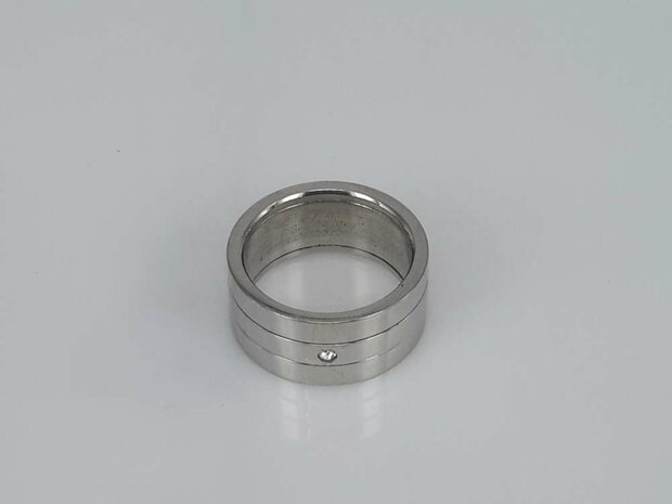 Edelstahl Ringe breit, super kleine zirkonia, box 36 st