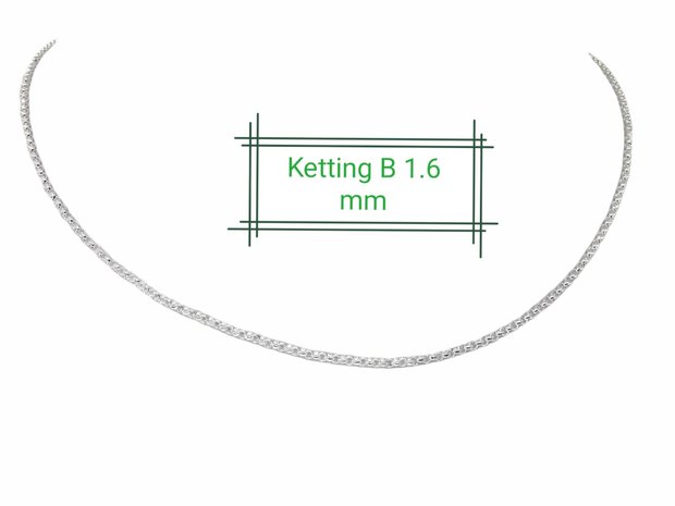 5 meter Verzilverd bolletjes ketting Ø 2.35 mm om eigen creaties sieraden te maken