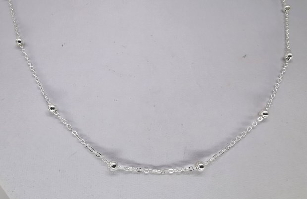 5 meter Verzilverd bolletjes ketting Ø 2.35 mm om eigen creaties sieraden te maken