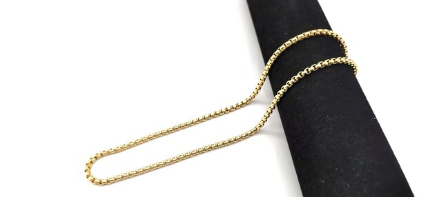 Edelstahl-Jasseron-Halskette Goldfarben 50 cm x 4 mm