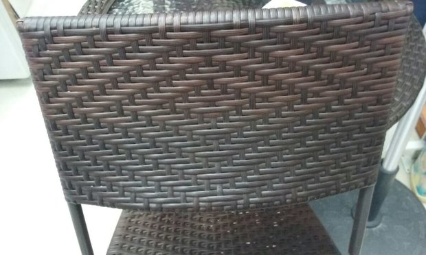 Brauner Garten-/Balkon stuhl aus Polyrattan, faltbar