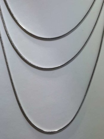 Edelstaal Ronde slangenketting, L 80 cm