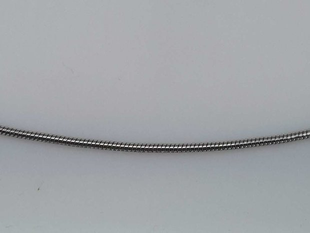 Edelstaal Ronde slangenketting, L 80 cm