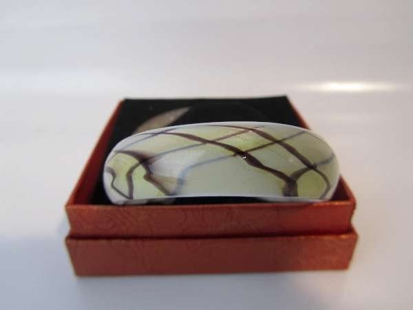 Murano armband, kleurencombinatie transparant, wit, geelgoud, bruin