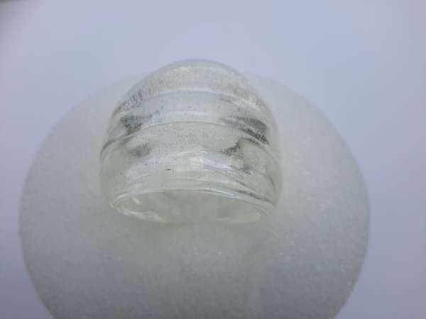 Ring, witte murano met zilvergloed, 12 stuks