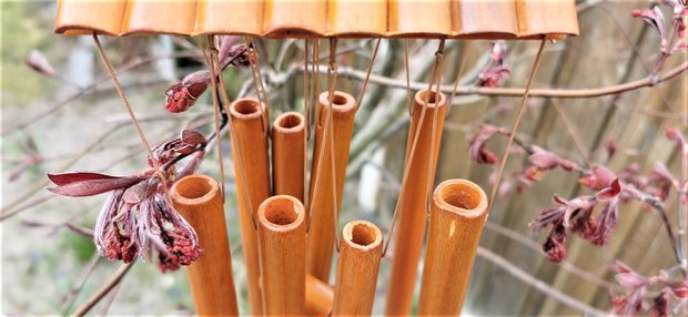 Handgemacht - Japanisch - Bambus - Windspiel - Anhänger mit - Zen - Klang.