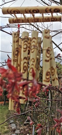 Handgemaakte – Japanse - bamboe - windgong - hanger met - Zen - geluid.