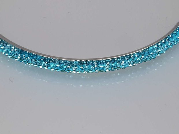 Flex Armband 18cm, Turquoise kleur, edelstaal