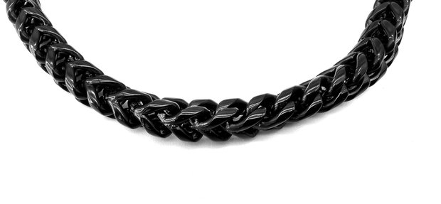 Stalen black Armband Excellent visgraat schakel. L 22 cm