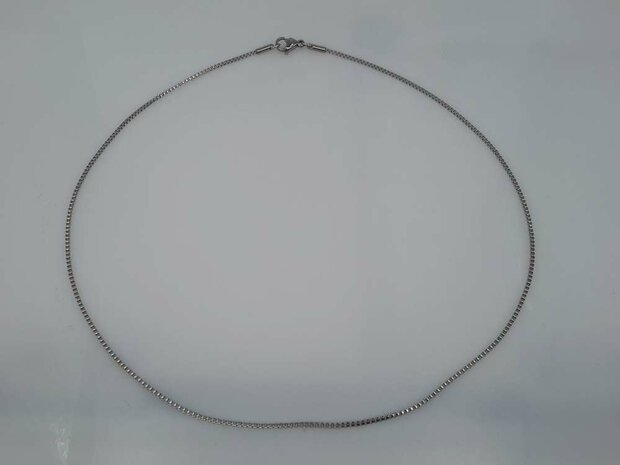 Edelstaal fijne schakelketting, L 60 cm