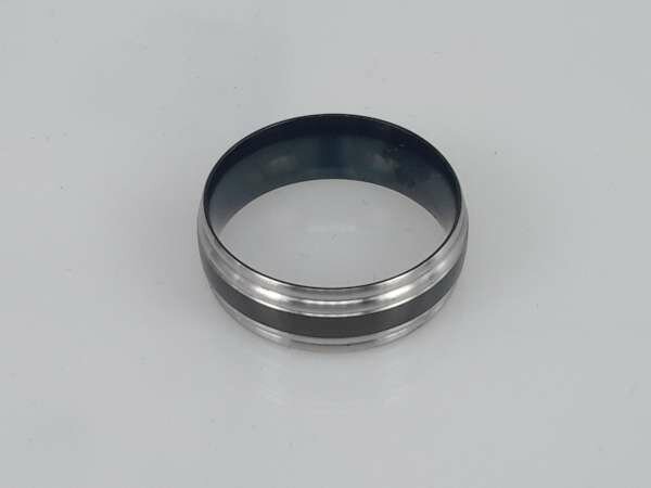 Edelstahl Ringe, schwarze band