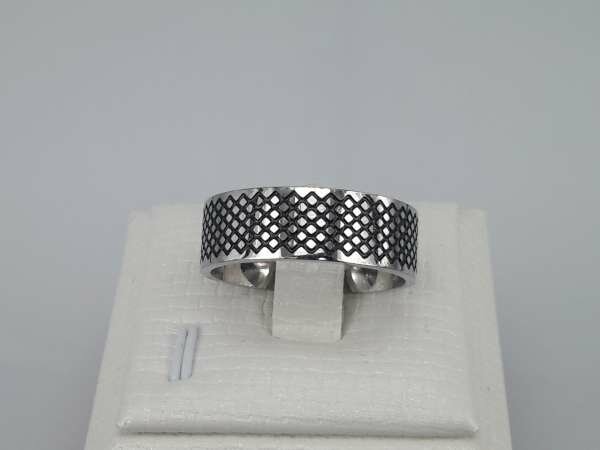 Edelstahl Ringe, schwarze diamand streife