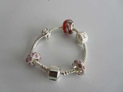 Armband voor pandora bedels, verzilverd 14 cm