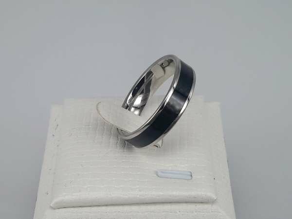 Edelstahl Ringe, silber farbe mit mittle schwarze