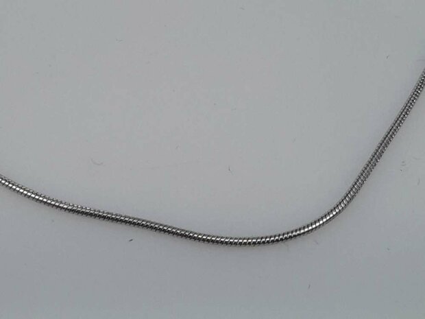 Edelstaal Ronde slangenketting, L 80 cm