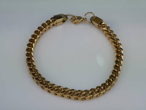 Edelstahl Gold farbe Armband, Quadrat Gourmet- gliede.