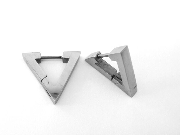 Driehoek - oorbellen - zilverkleurig - RVS 