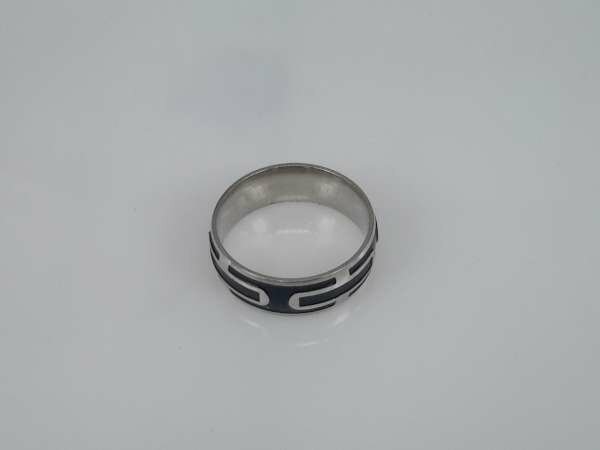 Edelstahl Ring, gerundet, schwarze -I-