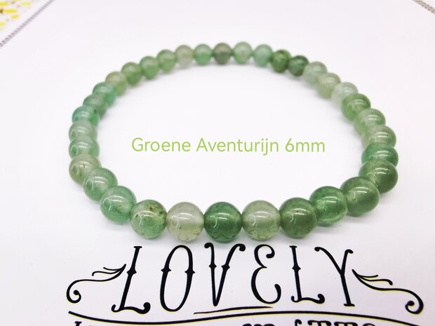 Groene Aventurijn  – 6mm Kralen Armband