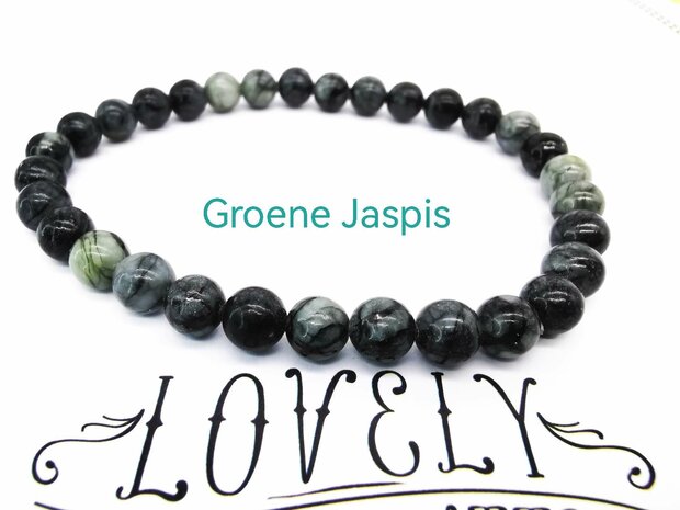 Groene jaspis  – 6mm Kralen Armband