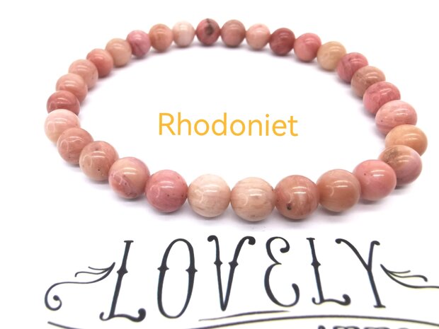 Rhodonit – 6 mm Perlenarmband