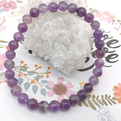 Amethyst – 6 mm Perlenarmband