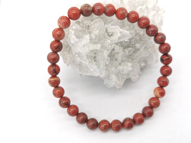 Roter Jaspis – 6 mm Perlenarmband