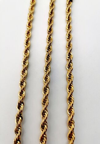 Edelstahl Goldfarbene Halskette aus gedrehter Kordel, Länge 50 cm