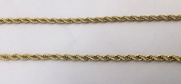 Edelstahl Goldfarbene Halskette aus gedrehter Kordel, Länge 45 cm