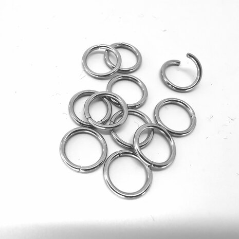 916L Metallfarbener offener Ring aus Edelstahl Ø 10 mm x D1.2