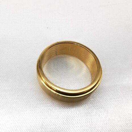 Goldfarbener Anti-Stress-Ring aus Edelstahl mit gebürstetem Oberring, Box 36 Stück